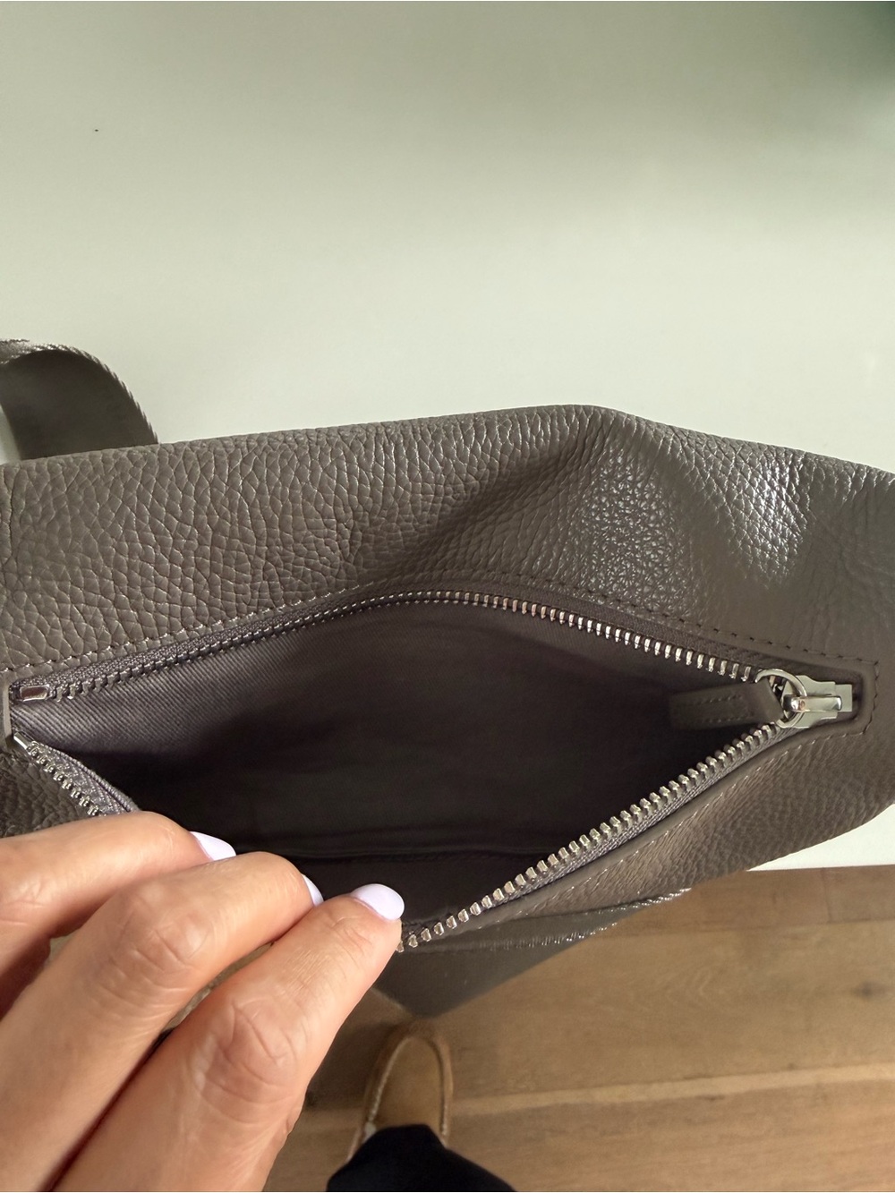 Quince Mink Italian Pebbled Leather Sling Bag - Picture 8 of 9